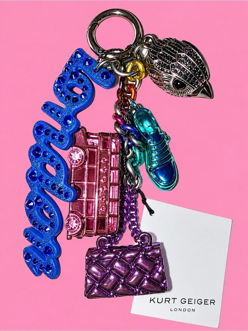NWT Kurt Geiger London Multi-Charm Keychain / Bag Charm